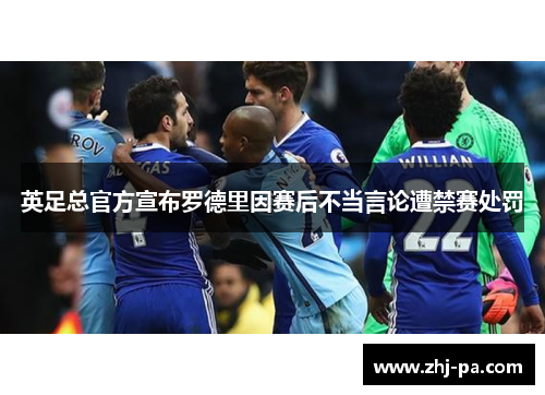 英足总官方宣布罗德里因赛后不当言论遭禁赛处罚 英足总官方宣布罗德里因赛后不当言论遭禁赛处罚